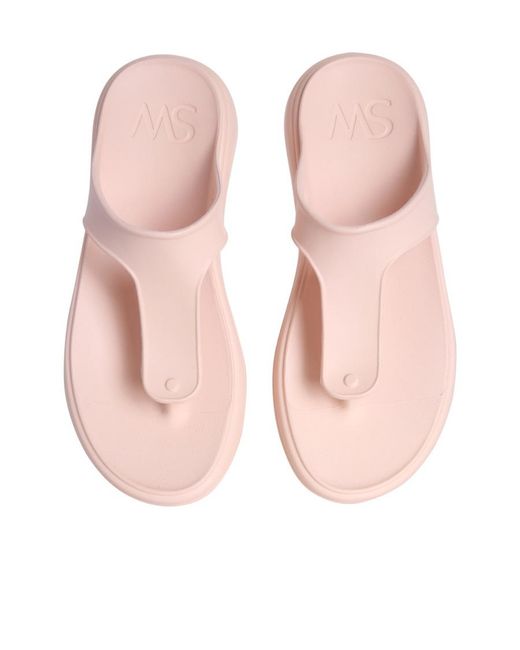 Stuart Weitzman Pink Stuflex T Strap Sandals