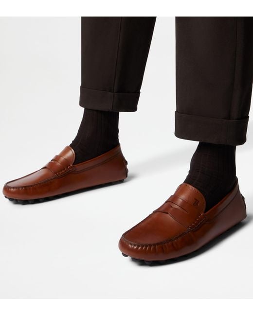 Tod's Brown Gommino Bubble Loafers for men