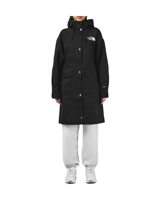 The North Face Black Hooded Long Rain Jacket