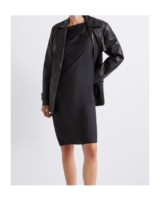 Marella Black Leather Trench Coat