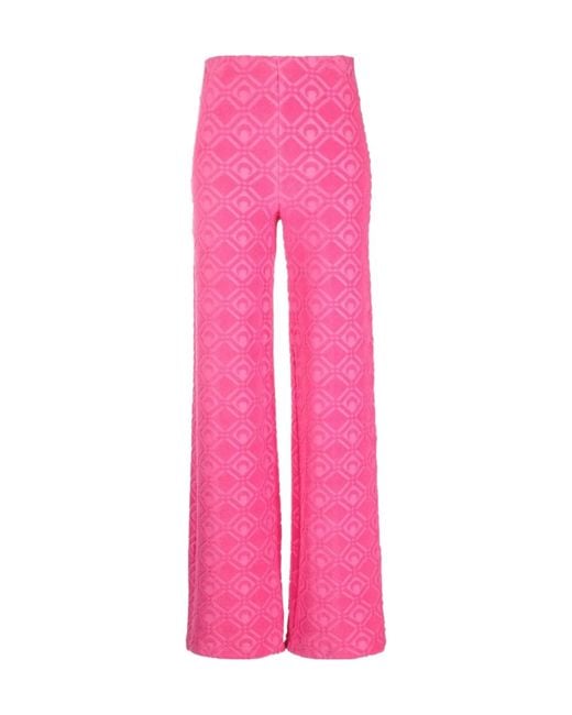 MARINE SERRE Pink Logo Flare Track Pants