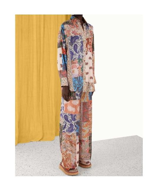 Zimmermann White Devi Graphic Print Buttoned Shirt