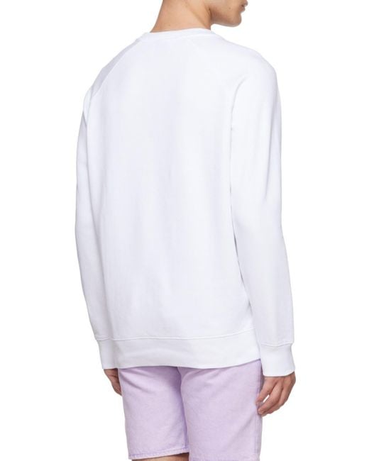 Maison Kitsuné White Fox Head-Embroidered Crew-Neck Sweatshirt for men