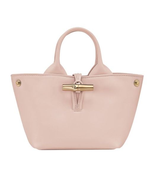 Longchamp Pink Le Roseau Leather Mini Bag