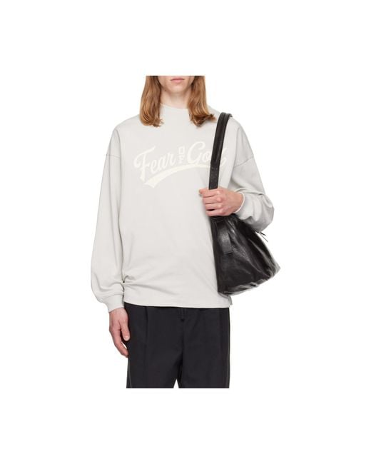 Fear Of God White Long-Sleeved T-Shirt for men
