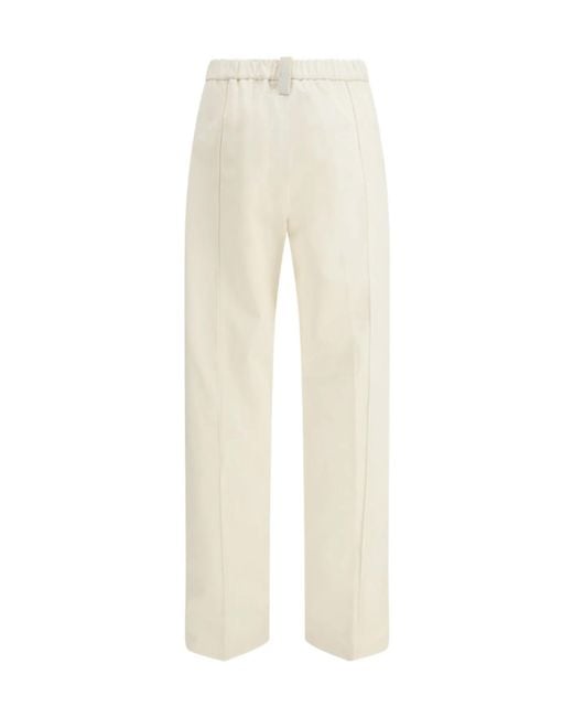 Fabiana Filippi White Elastic Waist Casual Pants