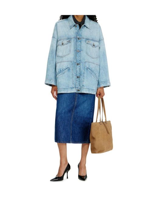 DIESEL Blue De-Lin Bartack-Stitch Denim Jacket