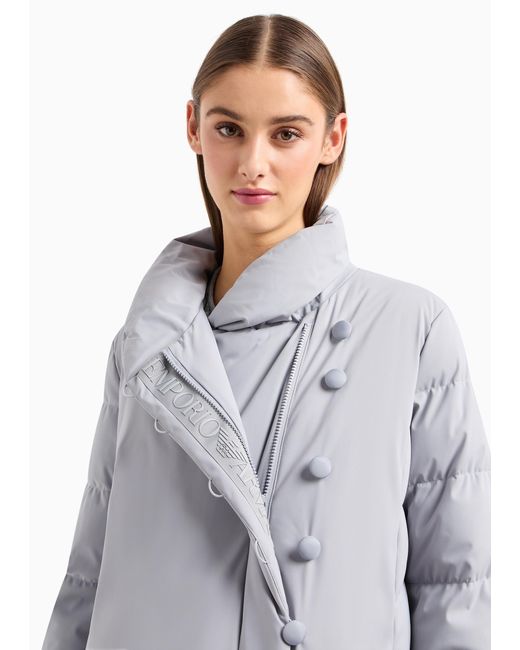 Emporio Armani Gray Long-Sleeved Down Jacket