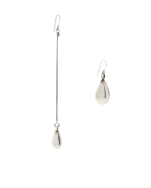 Ann Demeulemeester White Judith Teardrop Mismatched Earrings