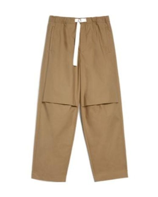 Jil Sander Cotton Trousers in Natural for Men | Lyst