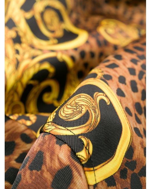 Versace Jeans Yellow Leopard Zipper Baseball Jacket for men