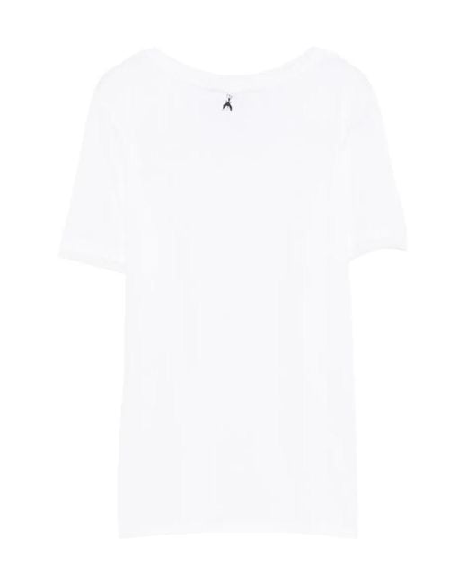 Patrizia Pepe White V-Neck Short-Sleeved T-Shirt
