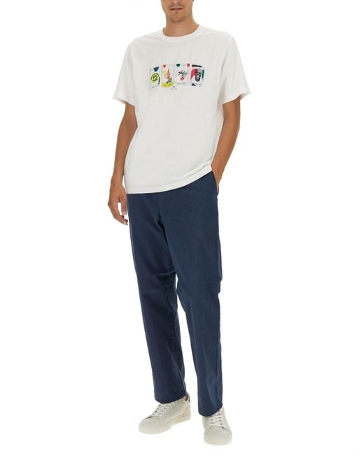 Paul Smith Blue Ps Mid Rise Slim Cut Chinos for men