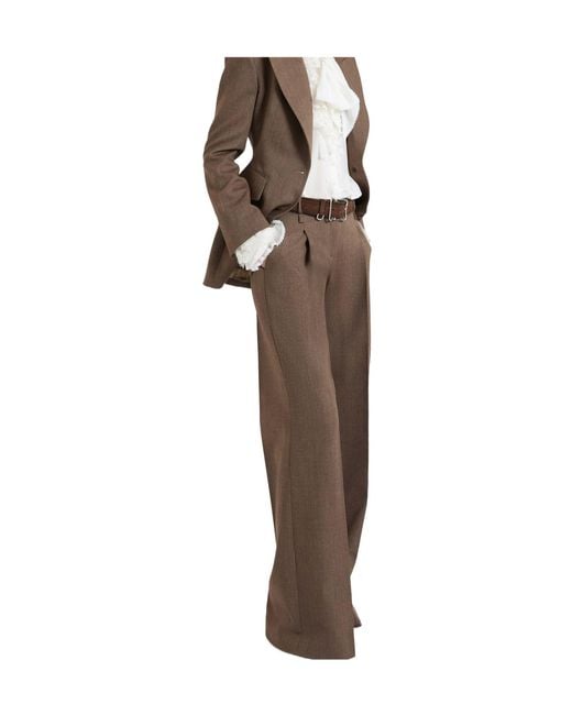 Ermanno Scervino Brown Palazzo Trousers
