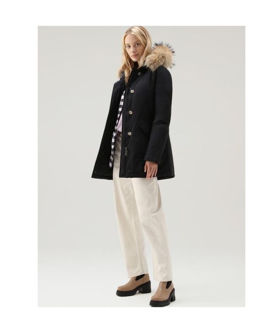 Woolrich Blue Arctic Fur-Trimmed Hooded Parka