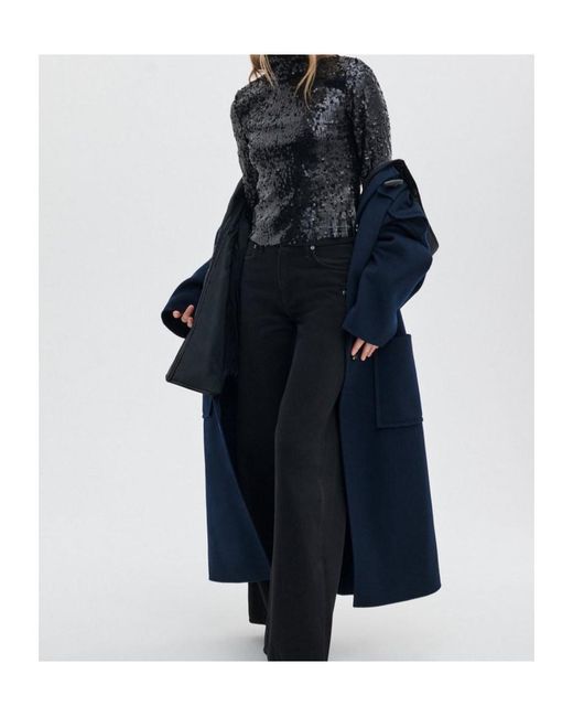 Rag & Bone Black Lucy Sequined Turtleneck Top