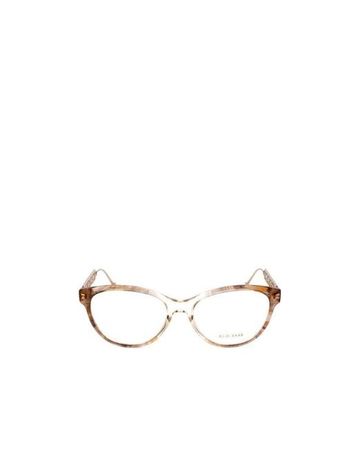Elie Saab White Cat Eye Frame Glasses