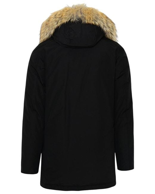 Woolrich Black Arctic Hooded Parka for men