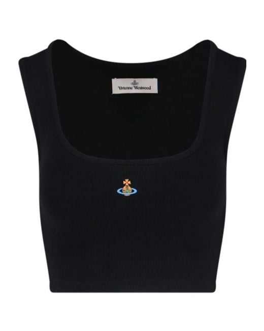Vivienne Westwood Black Orb Embroidered Top