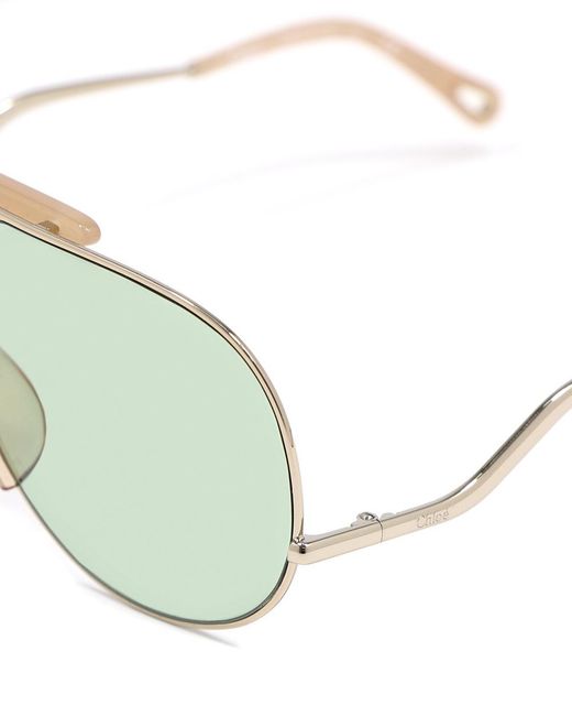 Chloé Green Logo Sunglasses
