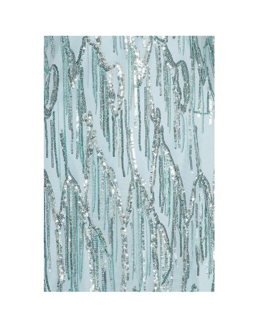 ROTATE BIRGER CHRISTENSEN Blue Long Sleeve Mini Dress