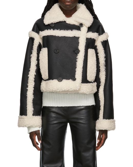 STAND Black Logo Splicing Coat