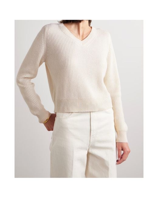 Nili Lotan White Korina Ribbed Sweater