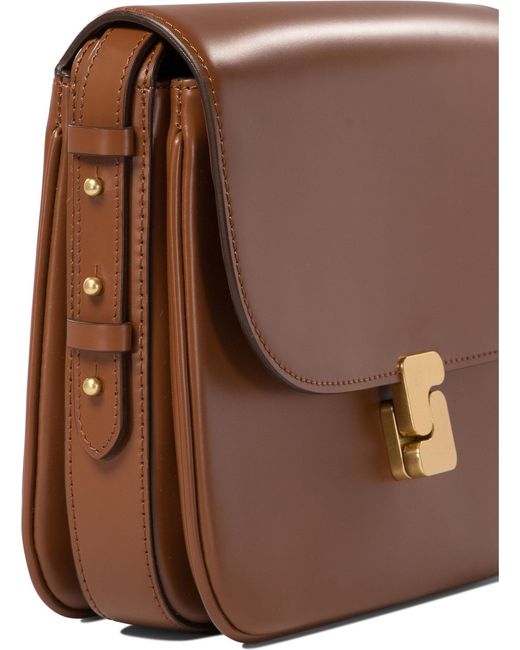 Soeur Brown Flap Front Crossbody Bag