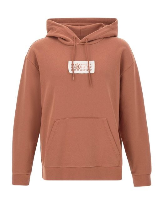 MM6 by Maison Margiela Orange Logo Patch Hoodie for men