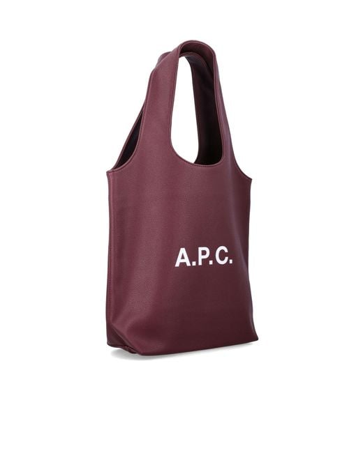 A.P.C. Purple Small Ninon Open Top Tote Bag