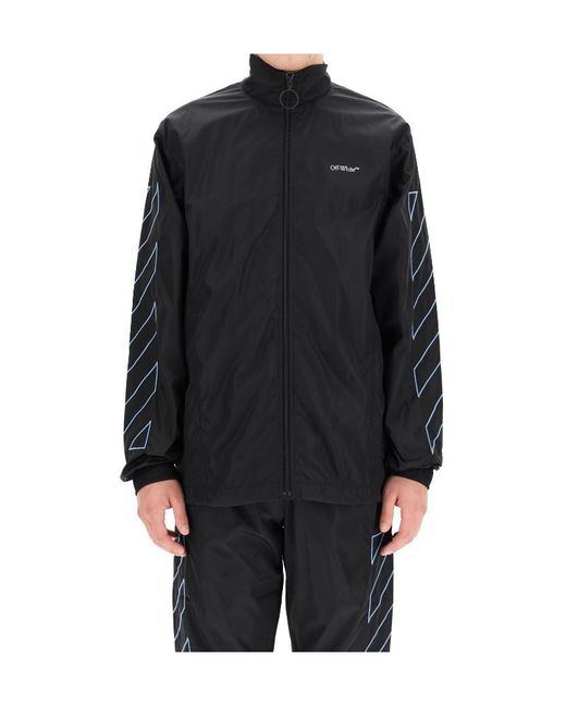Off-White c/o Virgil Abloh Black Diagonal Stripe Long-Sleeved Jacket for men