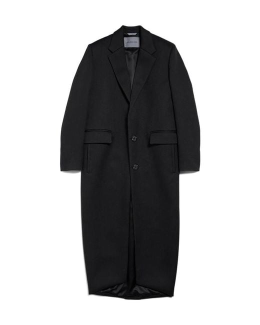 Balenciaga Black Wool Long Trench Coat