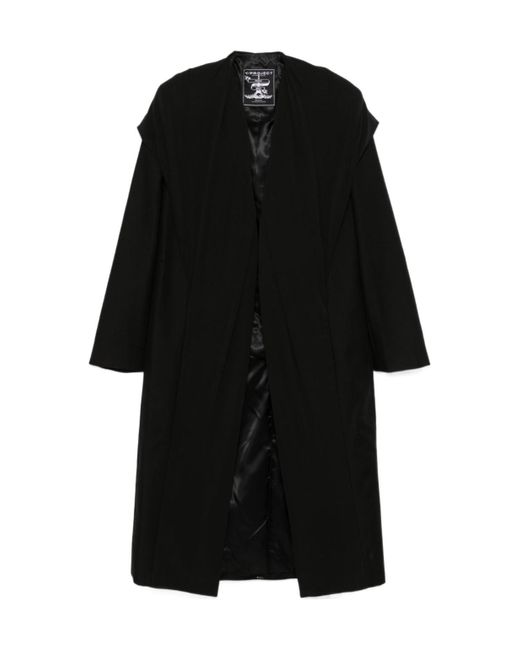 Y. Project Black Draped Detail Hooded Coat for men
