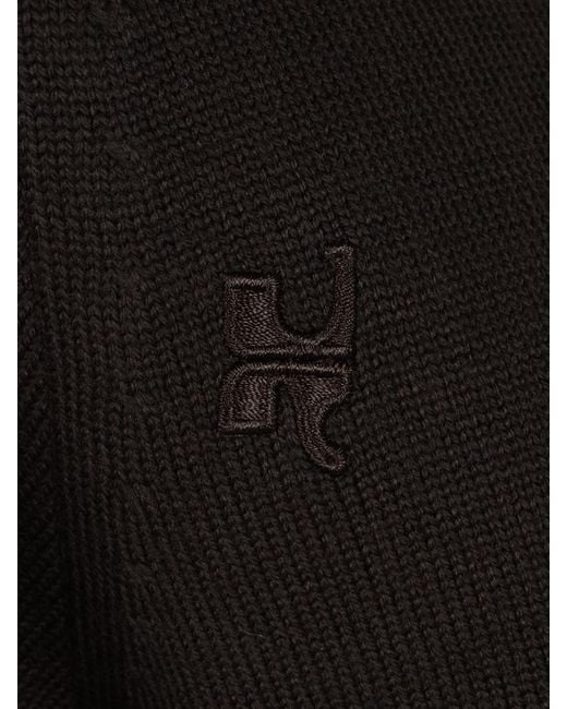 Courreges Black Courrèges Draped Long Dress