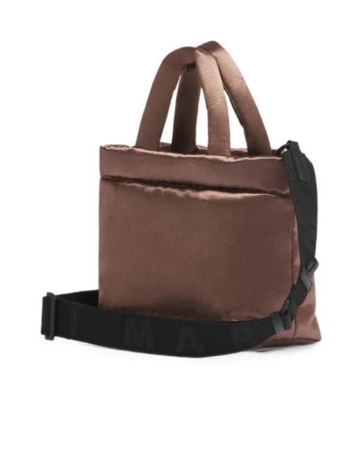 Marni Brown Puff East/West Tote Bag