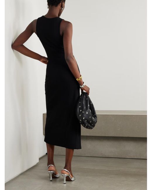 Rabanne Black Stud-Detail Midi Dress