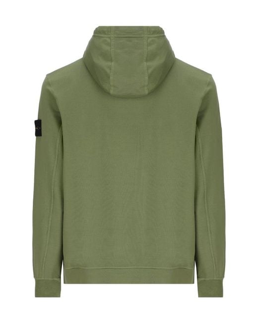 Stone Island Green 60452 Zip-Pocket Hoodie for men
