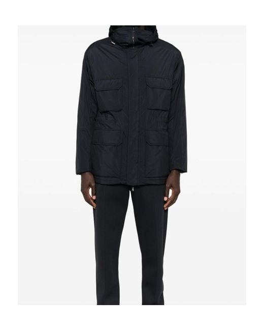 Emporio Armani Black Pocket Detailed Hooded Jacket for men