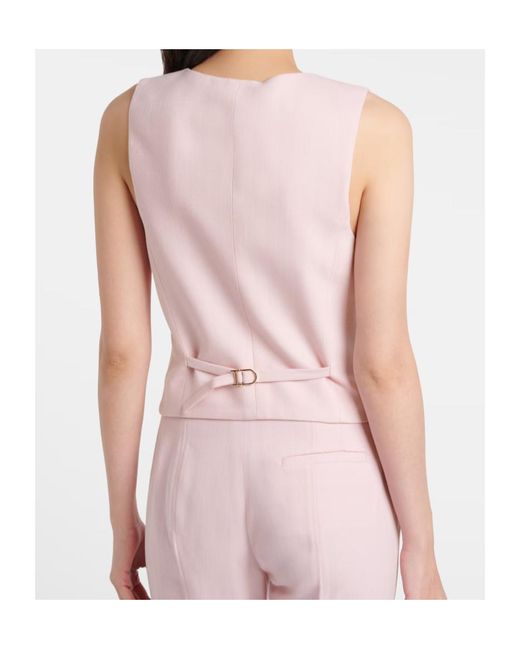 Gabriela Hearst Pink V-Neck Vest