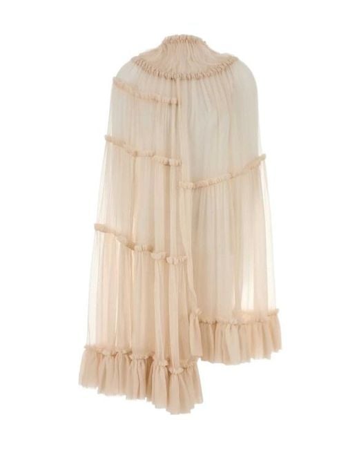 Dries Van Noten Natural Pleated Dress