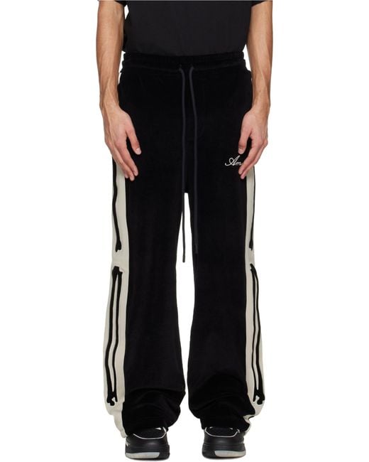 Amiri Black Bones Drawstring Track Pants for men