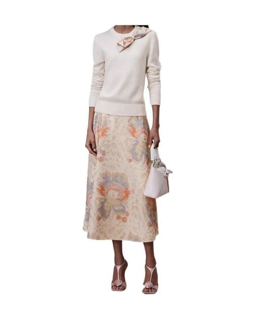 Dior Natural Mid-Length Flared Skirt