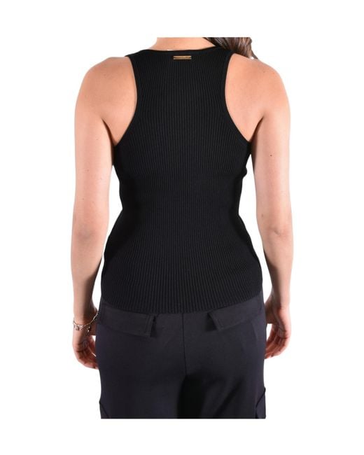 MICHAEL Michael Kors Black Ribbed Scoop-Neck Tank Top