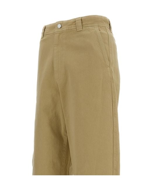 A.P.C. Natural Logo-Embroidered Trousers for men