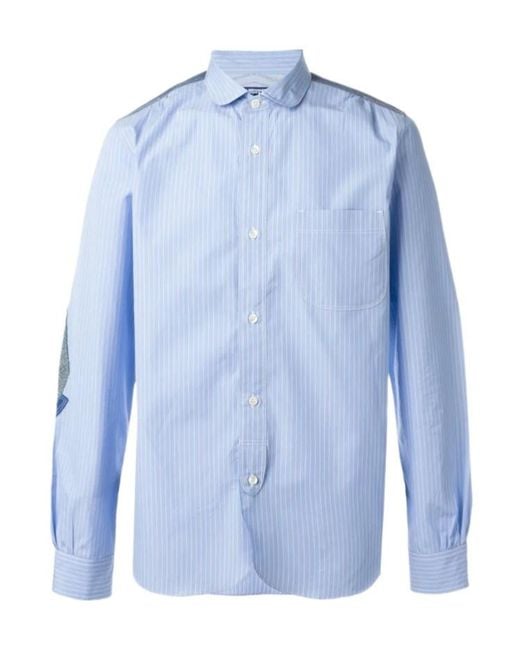 Junya Watanabe Blue Patchwork Patterned Shirt for men