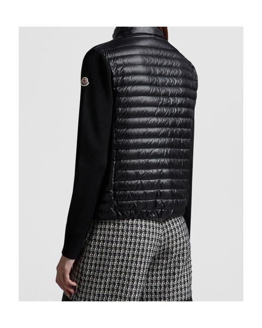 Moncler Black Padded Contrasting Zip-Up Jacket
