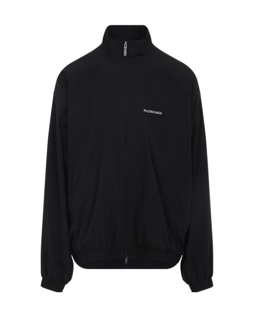 Balenciaga Black High Neck Zip-Up Jacket for men