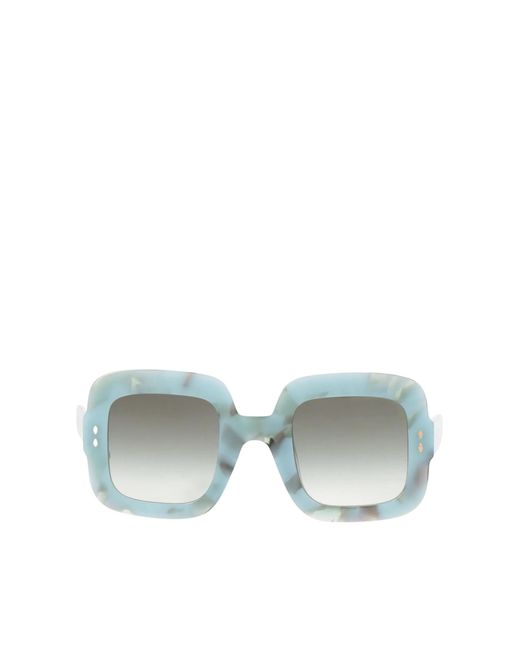Isabel Marant Blue Colorful Rectangular Sunglasses