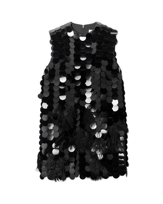 16Arlington Black Feather Trimmed Dress
