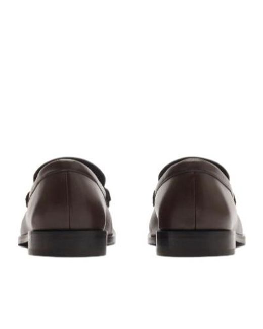 Burberry Brown Cadet Gathered-Detail Loafers for men